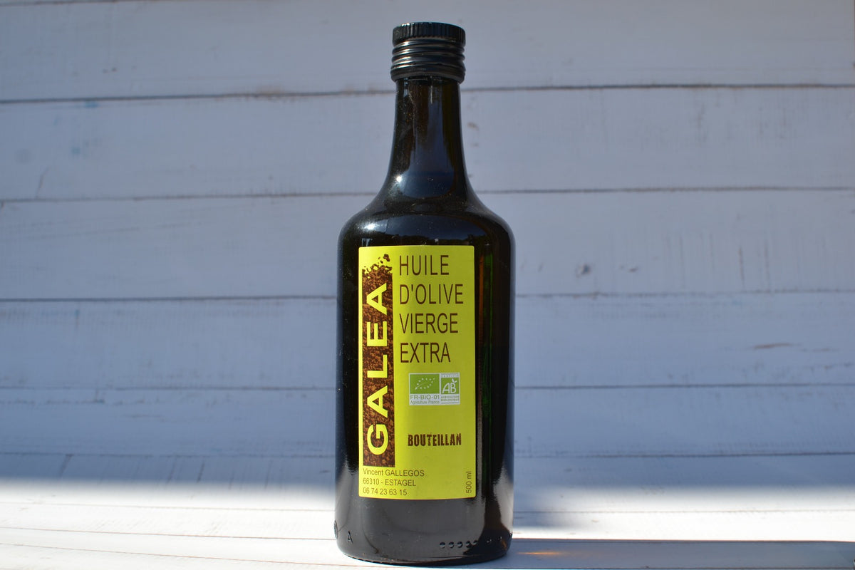 Bouteille d'huile d'olive vierge extra Bouteillan GALEA 500 ml, moulin d'Estagel