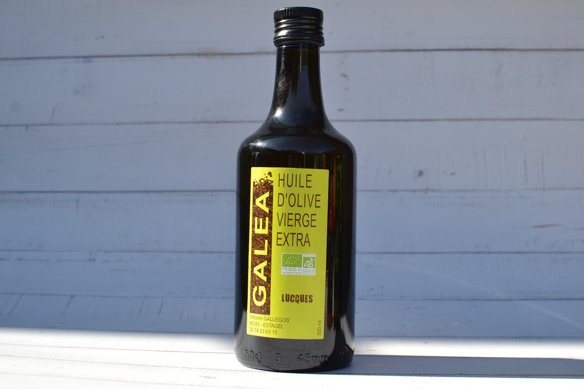 Bouteille d'huile d'olive vierge extra Lucques GALEA 500 ml, moulin d'Estagel